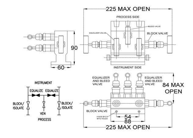 five way manifold pipe to flange valve exporter