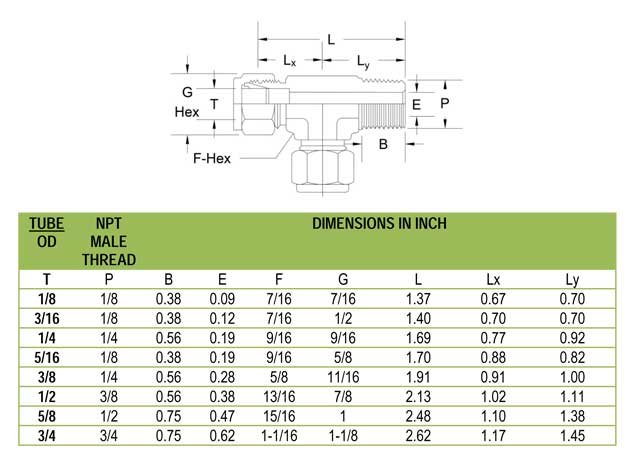 Tube Fitting Male Run Tee | leading Manufacturer of Male Run Tee tube ...