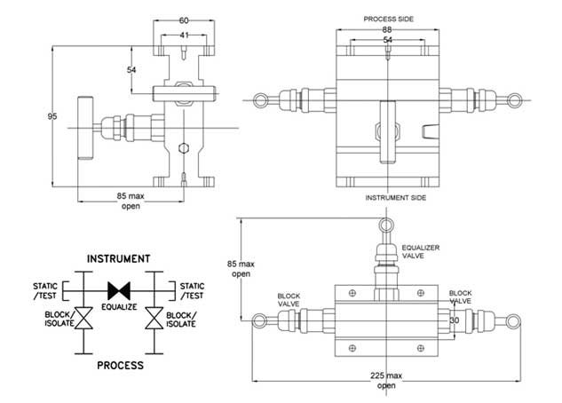 three way manifold flange to flange valve exporter